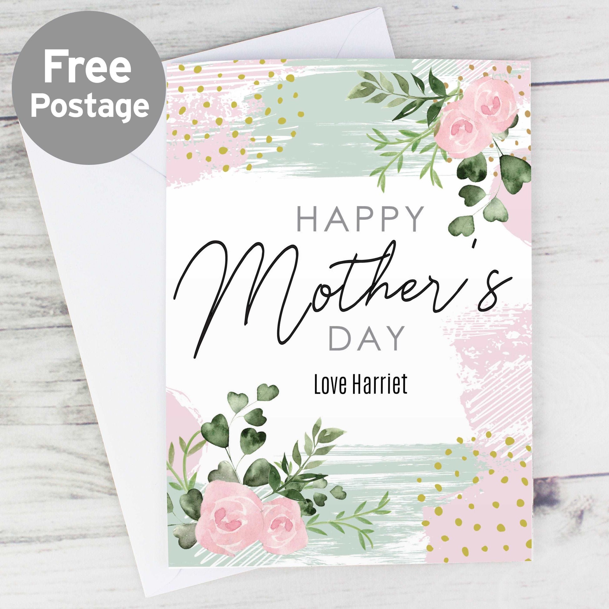 Happy Mothers Day Abstract Rose Card-Personalised Gift By Sweetlea Gifts
