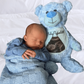 Hello Bear Blue Baby scan photo bear, with personalised gift bag-Personalised Gift By Sweetlea Gifts
