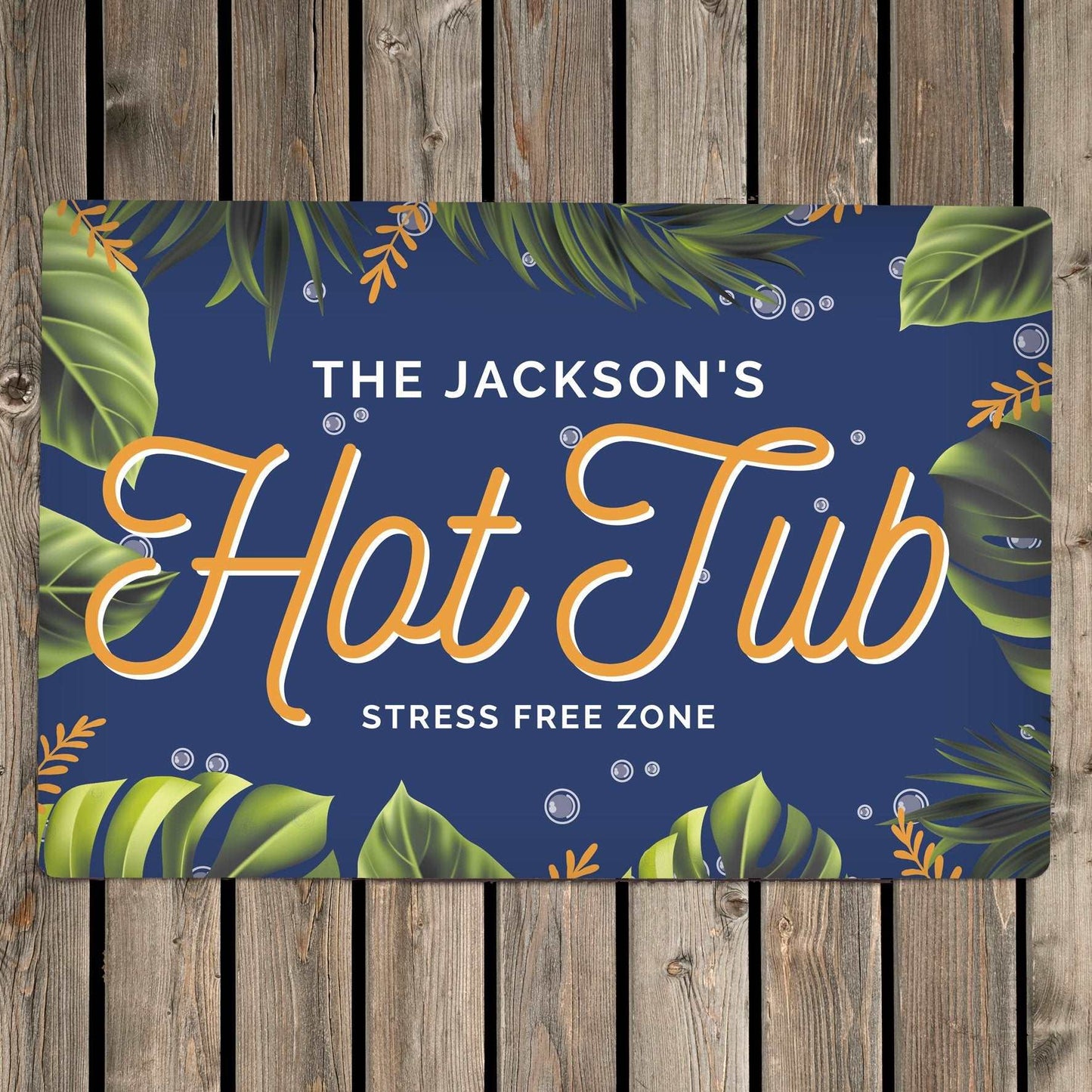 Hot Tub Personalised Metal Sign-Personalised Gift By Sweetlea Gifts