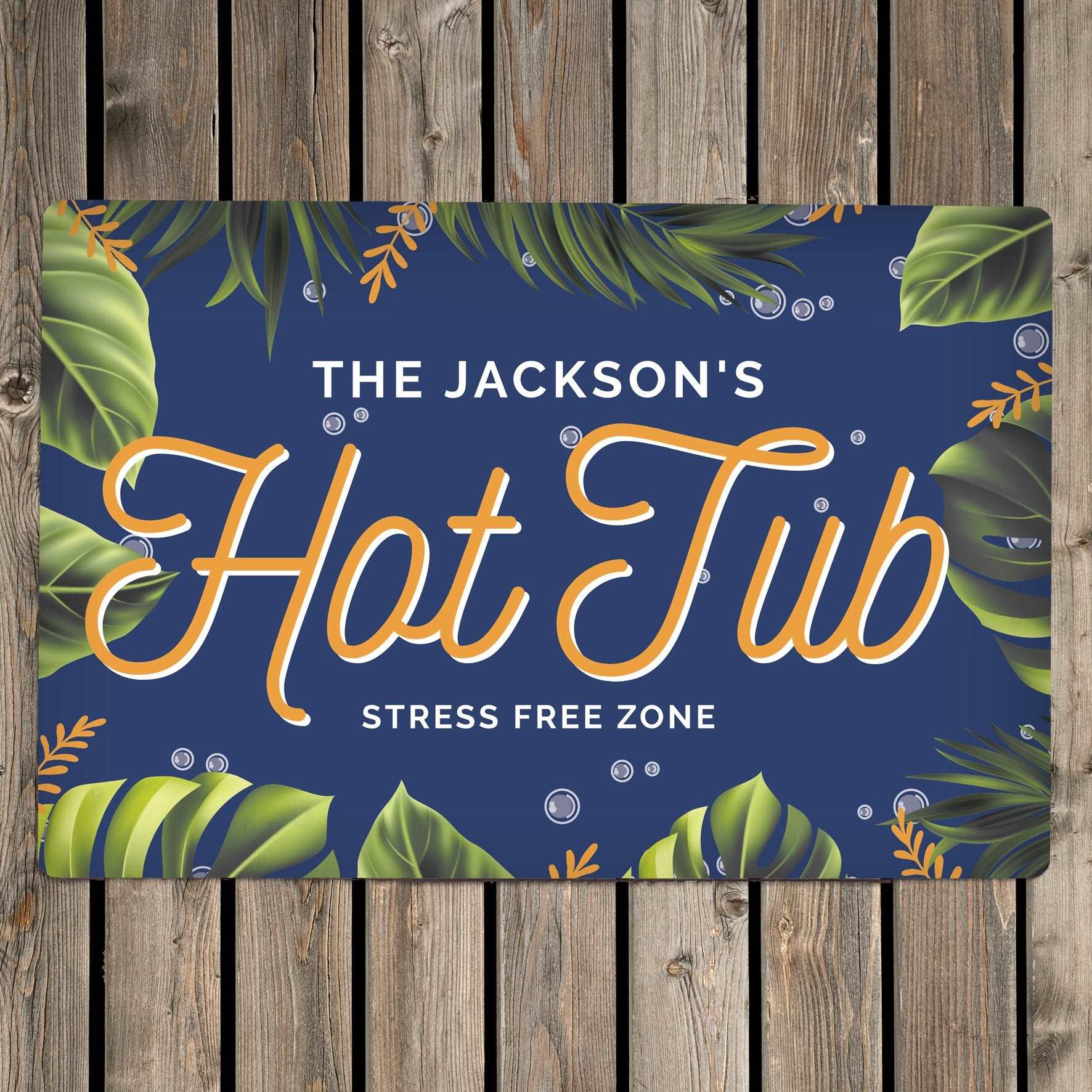 Hot Tub Personalised Metal Sign-Personalised Gift By Sweetlea Gifts