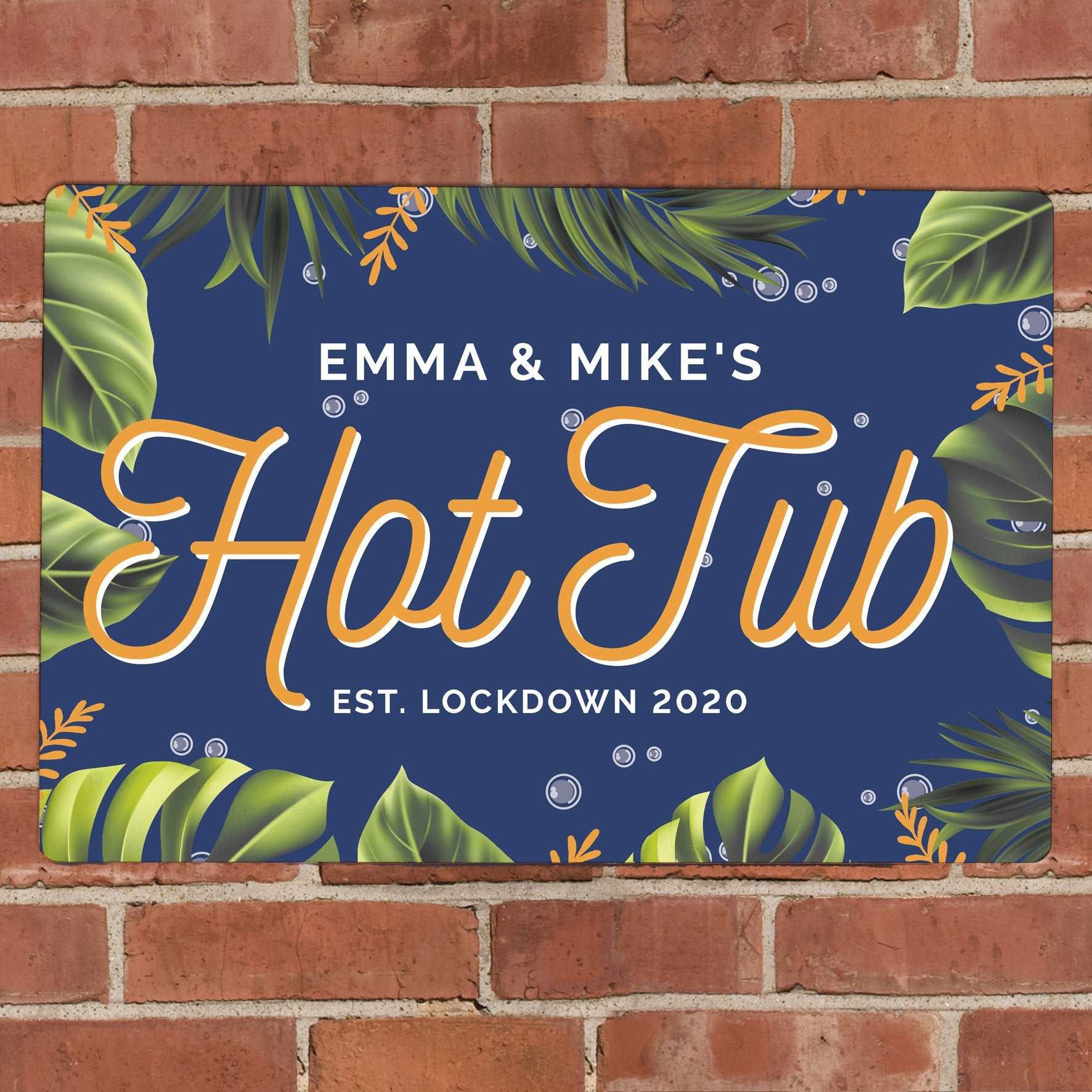 Hot Tub Personalised Metal Sign-Personalised Gift By Sweetlea Gifts