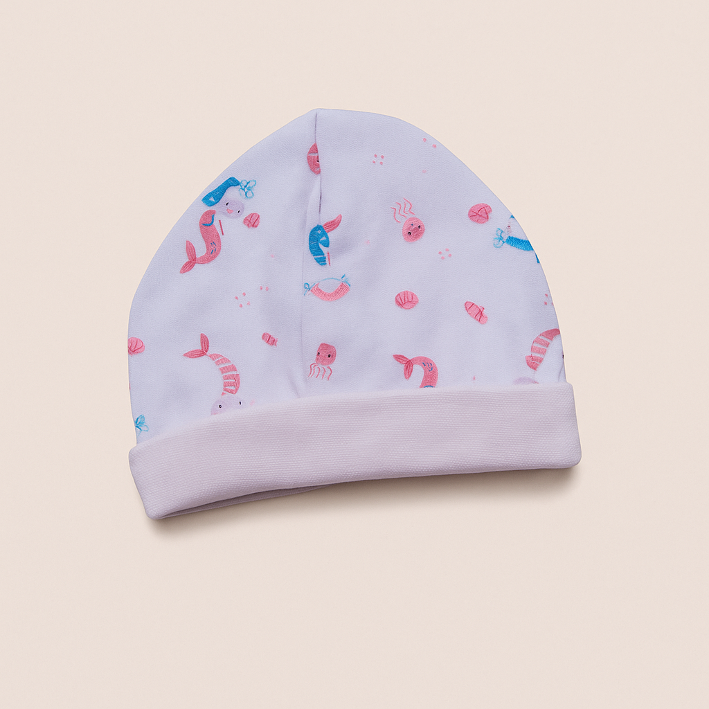 Baby Girls Pink Mermaid theme 7 piece Layette set