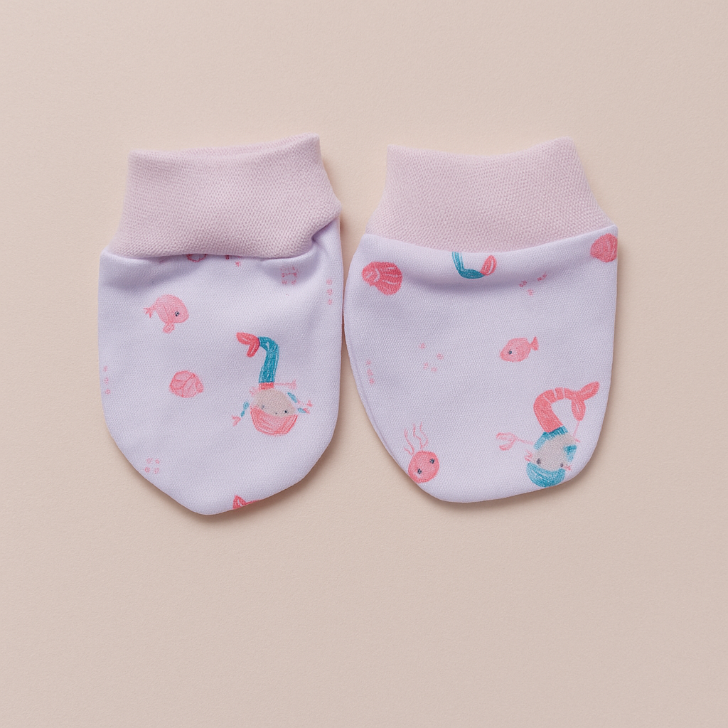 Baby Girls Pink Mermaid theme 7 piece Layette set