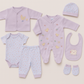 Pink Farm animal theme 7 piece Baby Layette set