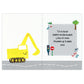Displaying inside of Personalised Digger birthday card with digger image, road and personalised message. By Sweetlea Gifts