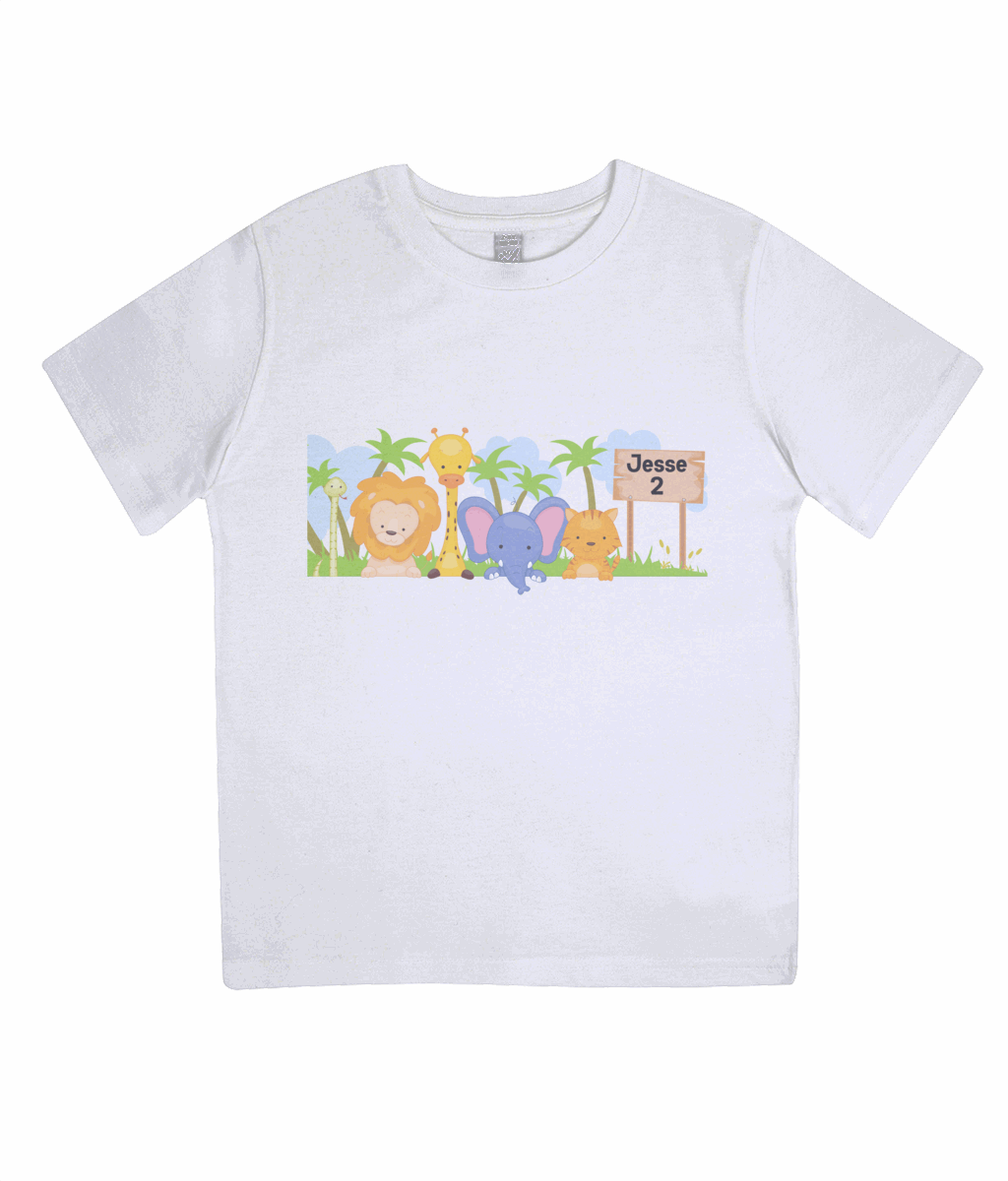 Jungle Animal Theme Children's Birthday T-shirt-Personalised Gift By Sweetlea Gifts