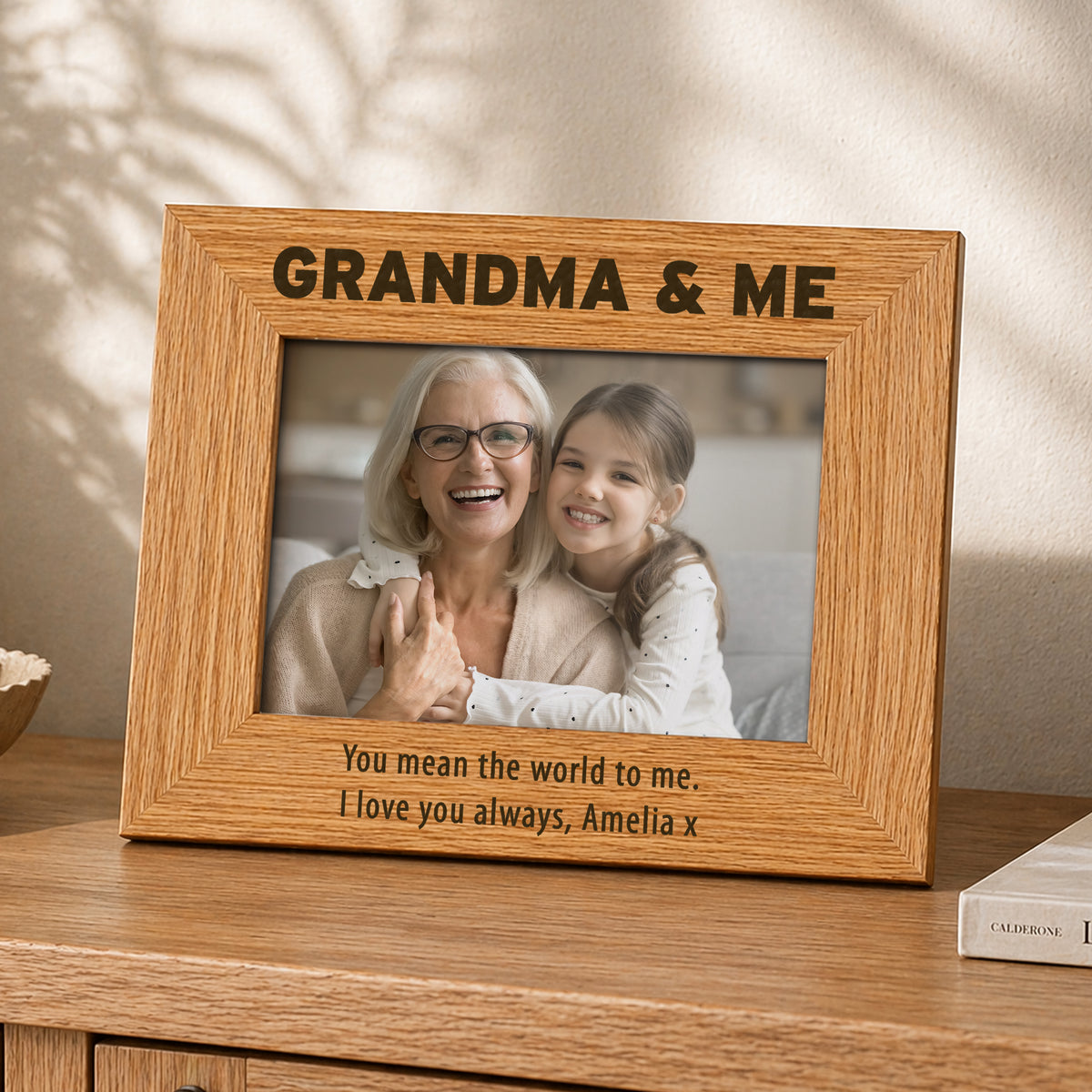 Personalised Bold Text 4x6 Wooden Photo Frame