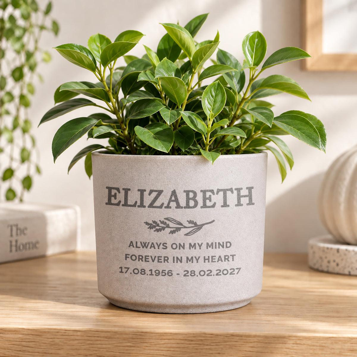 Personalised Memorial Flecked Plant Pot