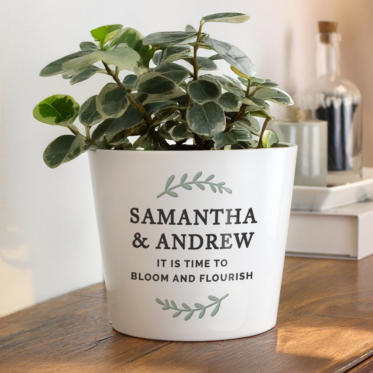 Personalised Wreath Large Plant Pot