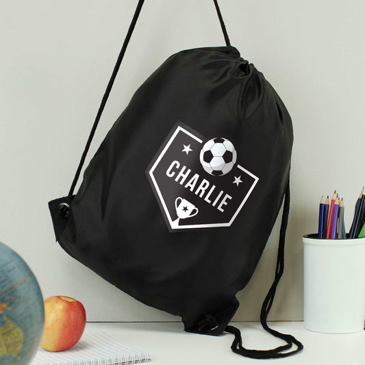 Football Black Kit Bag Personalised