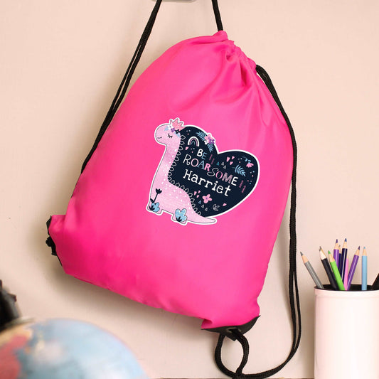 Dinosaur Pink Kit Bag Personalised