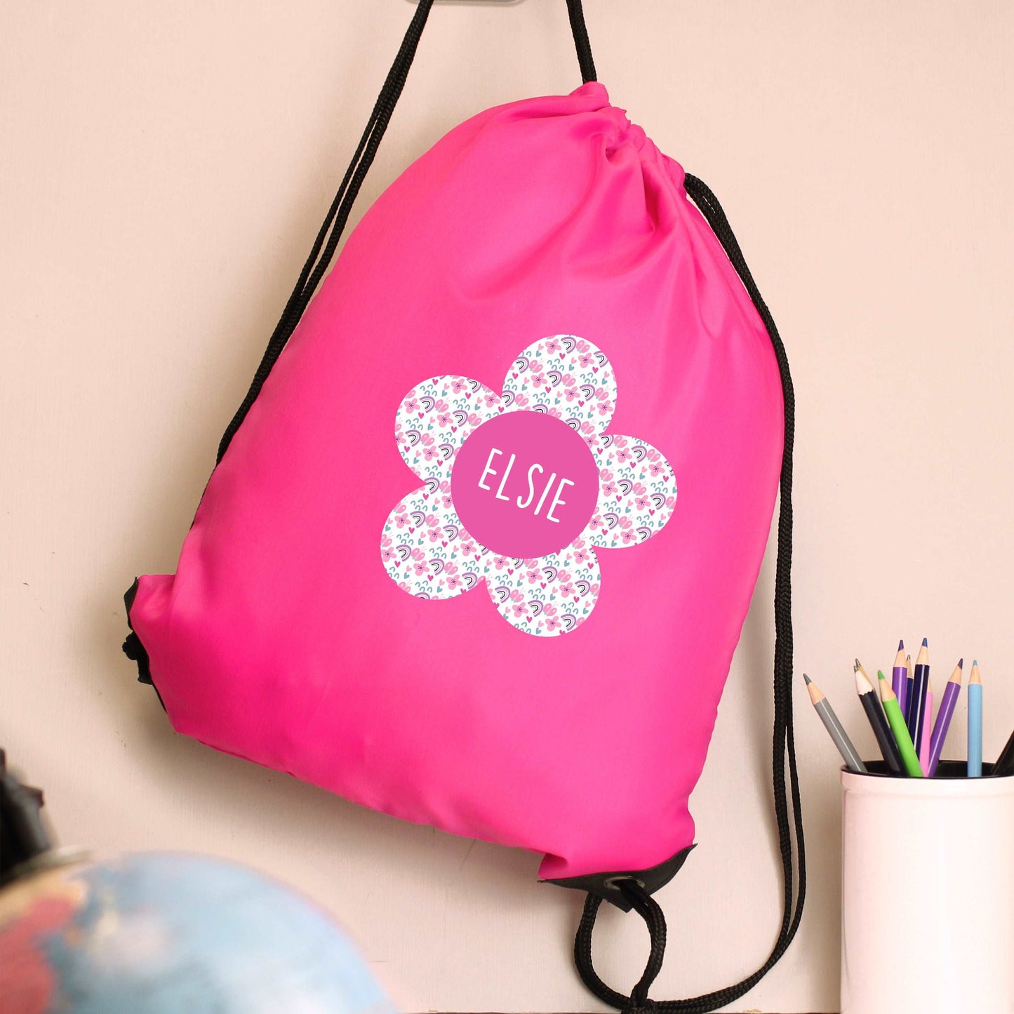Flower Pink Kit Bag Personalised