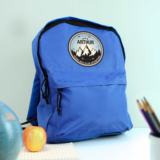 Adventure Blue Backpack Personalised