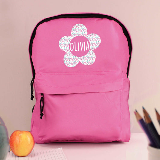 Flower Pink Backpack Personalised
