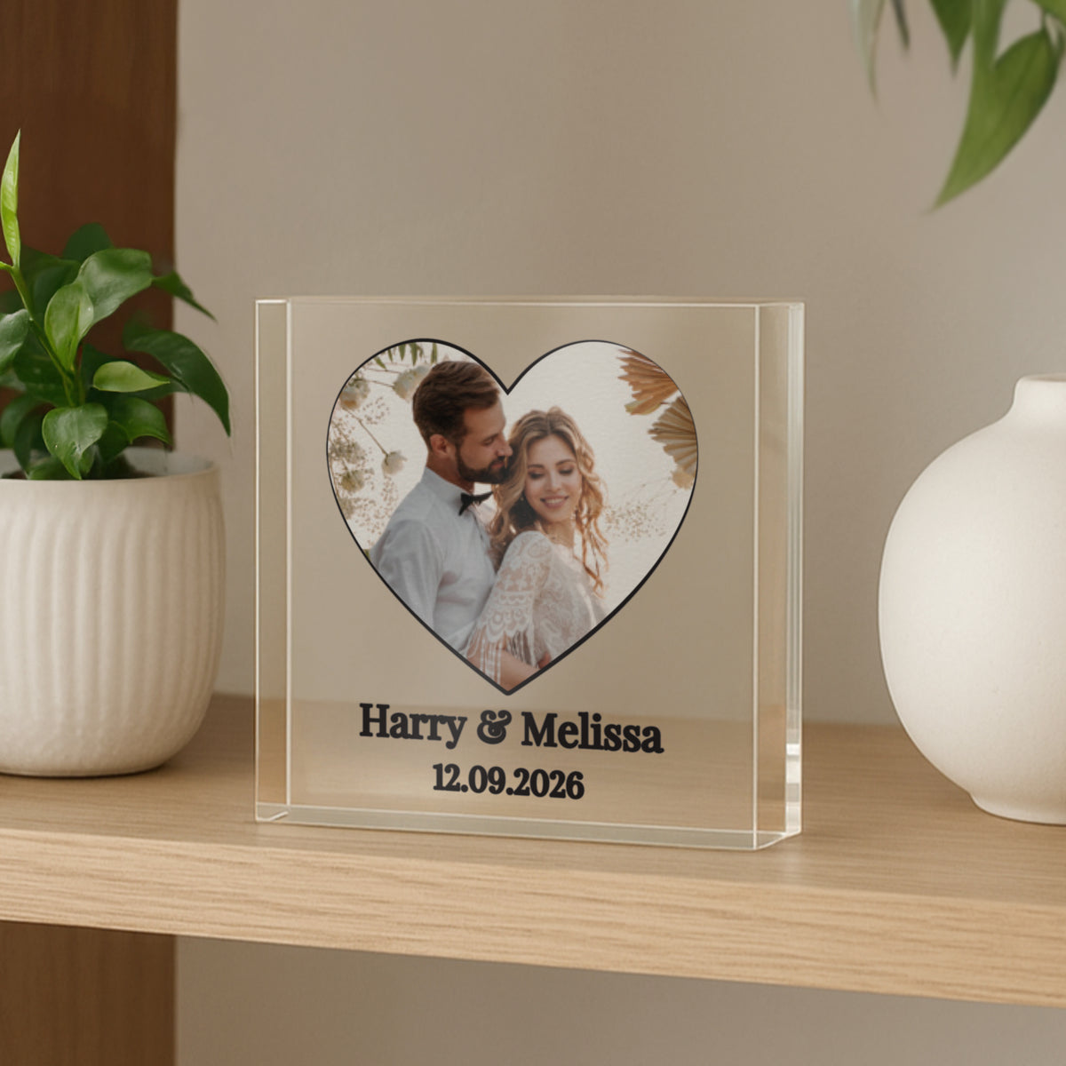 Personalised Heart Photo Upload Small Glass Ornament