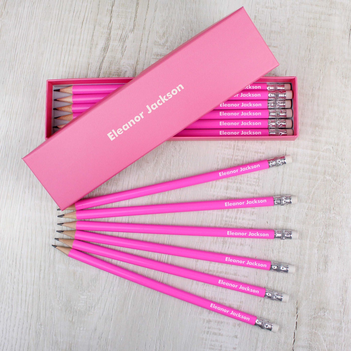 Name Only Box and 12 Pink HB Pencils