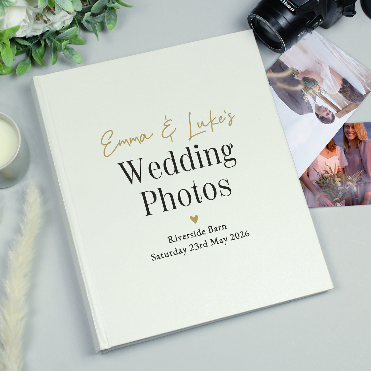Personalised Black & Gold Free Text Traditional Album