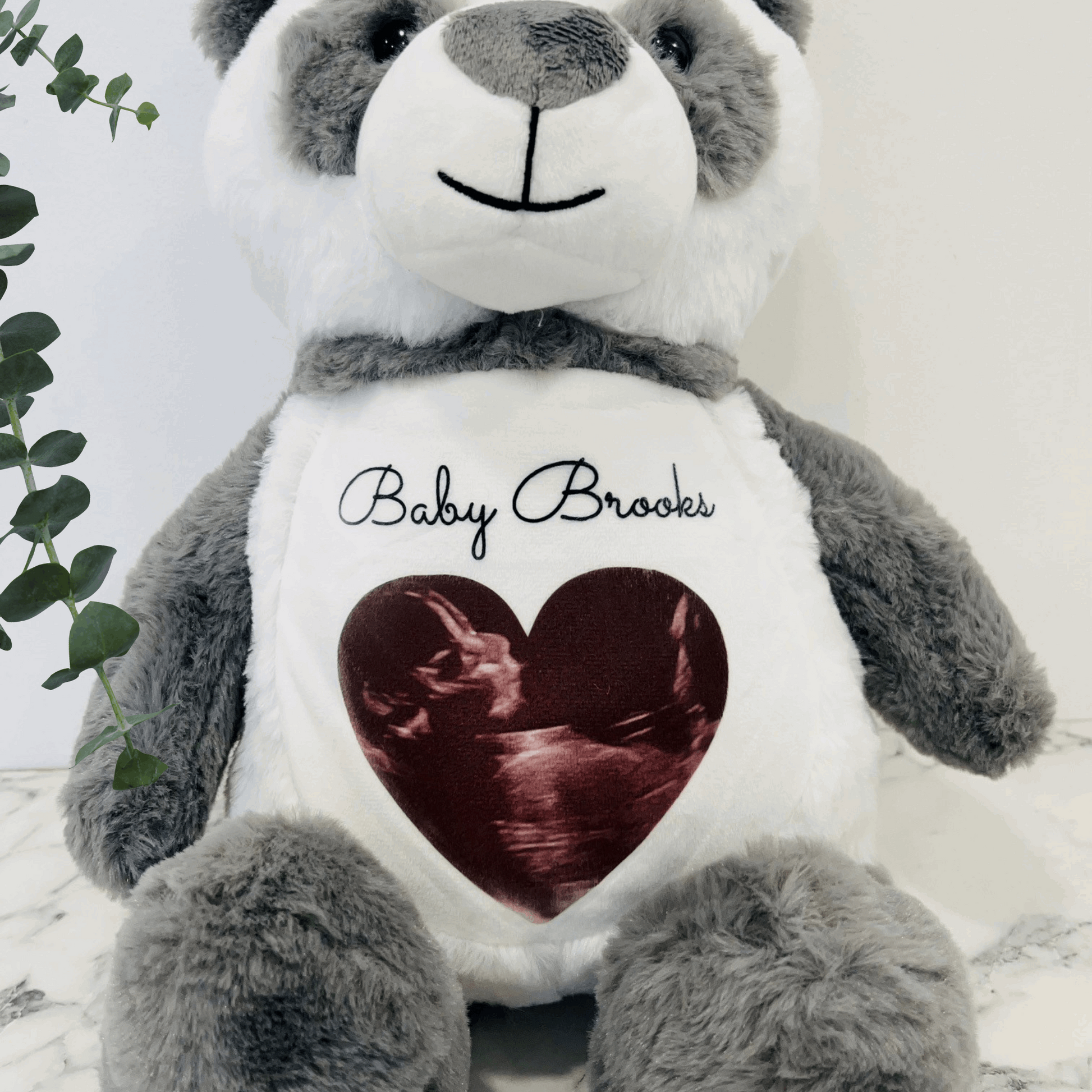 Hello Bear Baby scan photo Panda, with personalised gift bag