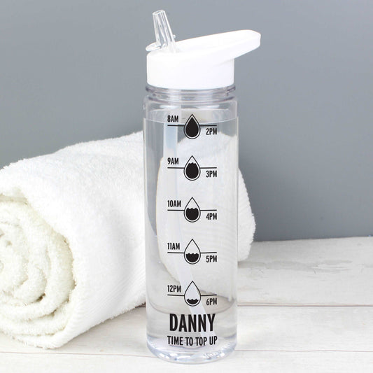 Personalised Black 'Hydration Tracker' Island Water Bottle-Personalised Gift By Sweetlea Gifts