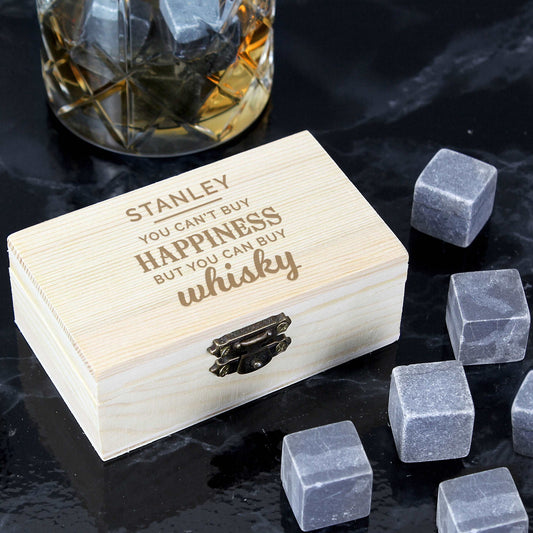 Happiness Personalised Whisky Stones set