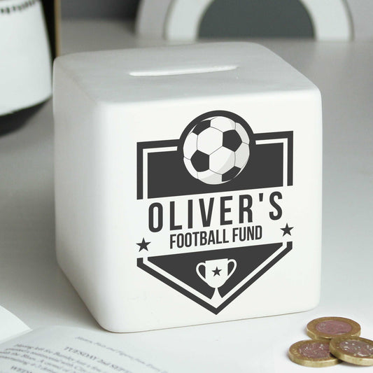 Football badge personalised Money box