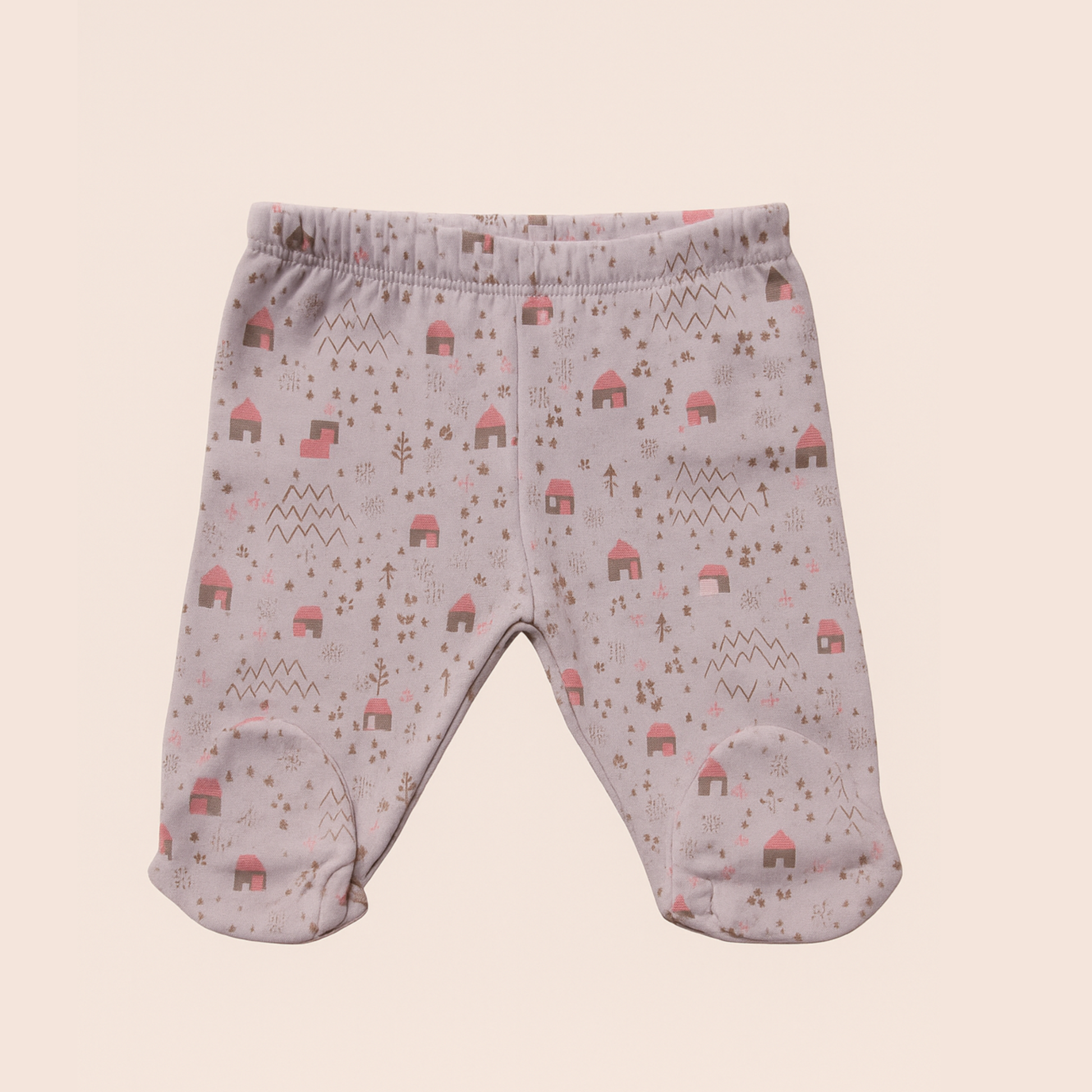 Baby pants with a pattern on a beige background