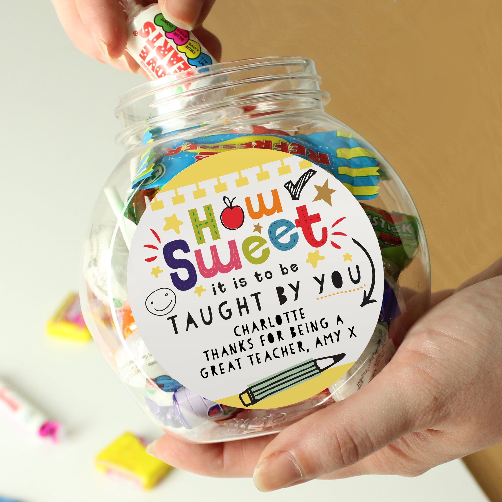 Shape Little Minds Sweet Jar - teacher gifts by sweetlea gifts 