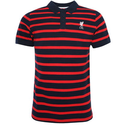 Men's red &amp; navy striped design polo