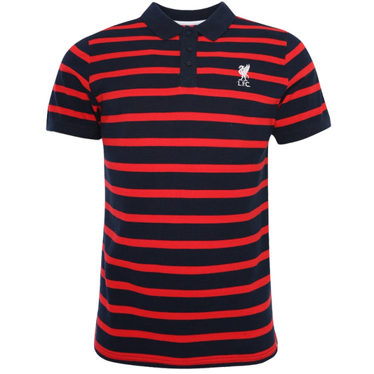Men's red &amp; navy striped design polo
