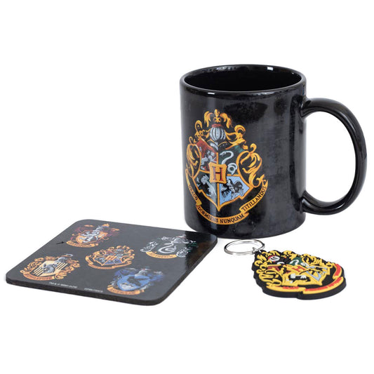 Bright and colourful mug, coaster and keyring set for everyday use