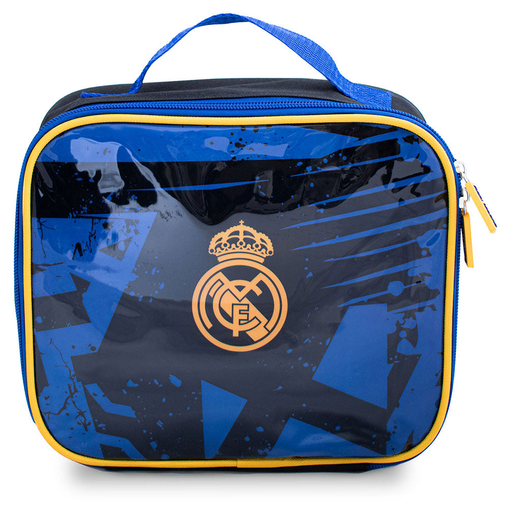 Fragment design lunch bag featuring a gold Real Madrid crest