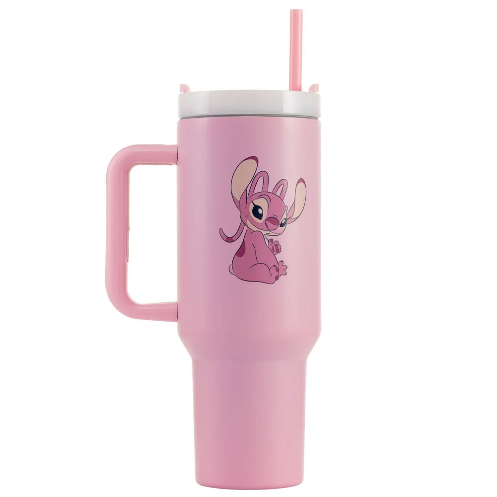 Pastel pink Angel 40oz thermal tumbler, ideal for all Lilo &amp; Stitch fans of all ages