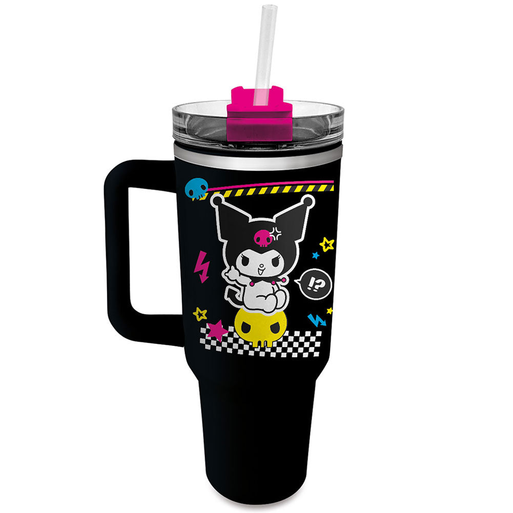 Black Kuromi 40oz thermal tumbler, ideal for Kuromi fans of all ages