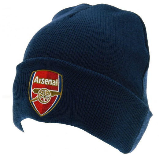 Navy knitted hat with turn up cuff