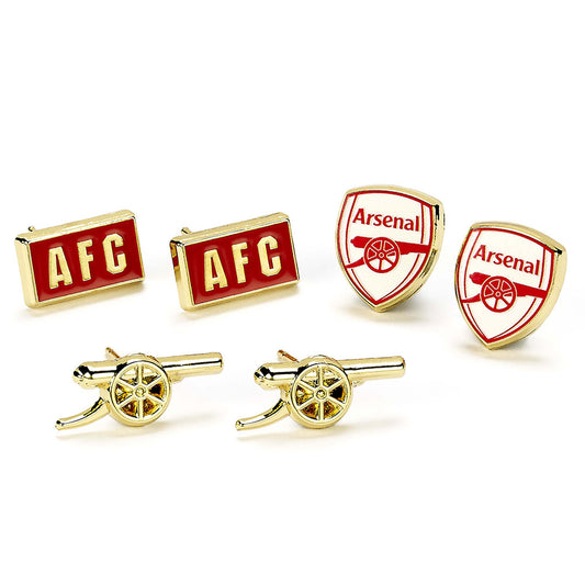 Set of hypo-allergenic gold finish earrings