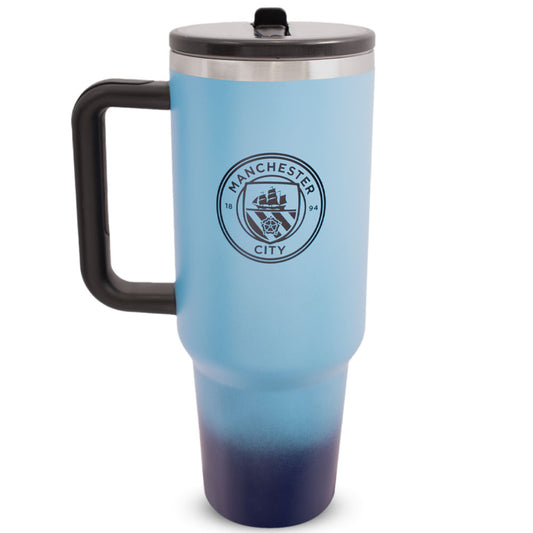 Sky blue 40oz thermal tumbler, ideal for City fans of all ages
