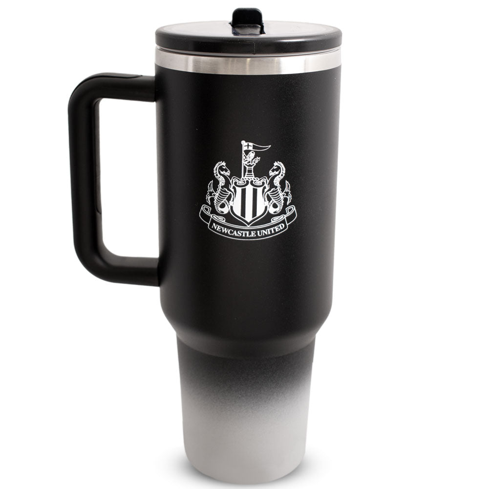 Black 40oz thermal tumbler, ideal for Newcastle fans of all ages