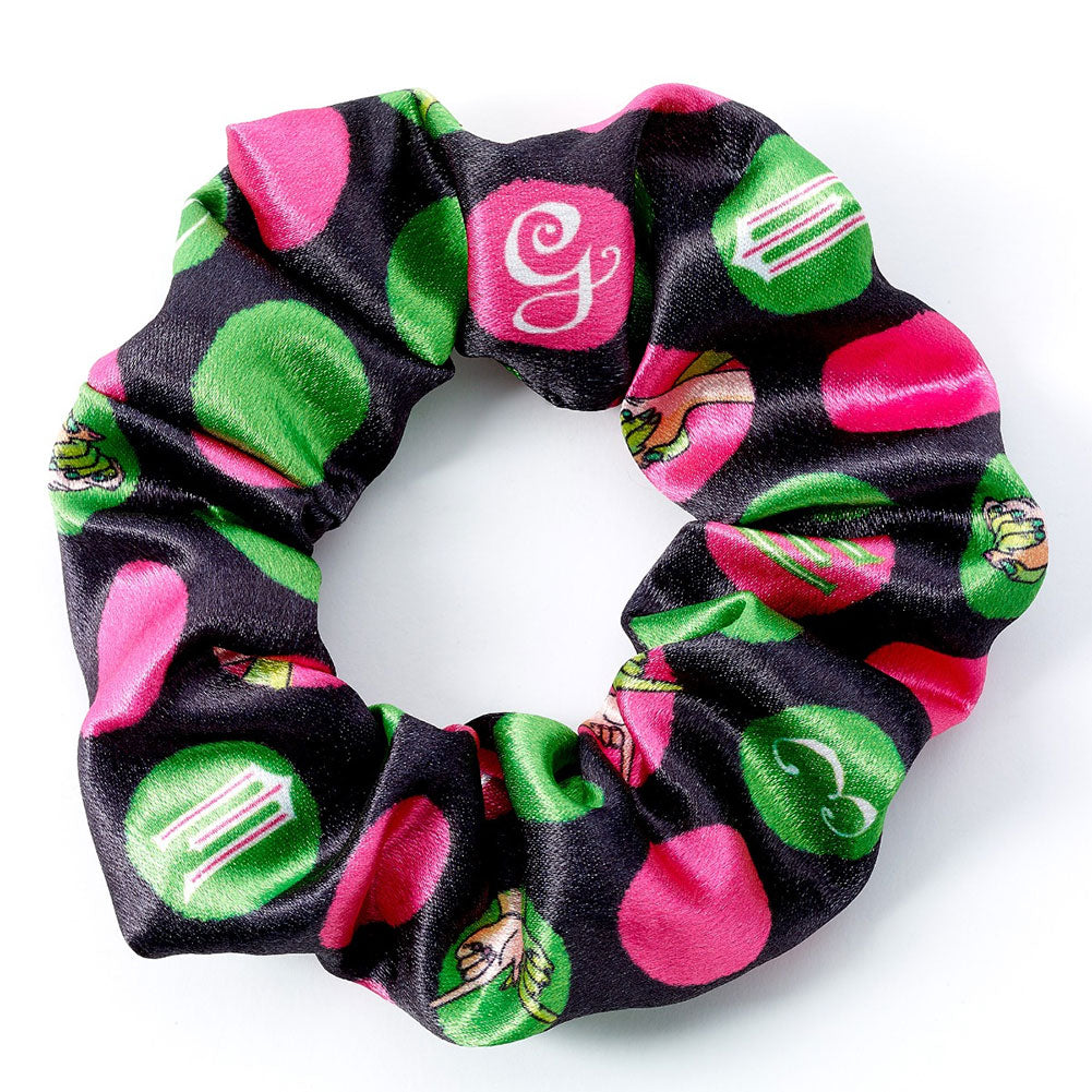Colourful satin hair scrunchie