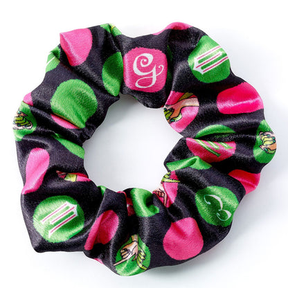 Colourful satin hair scrunchie