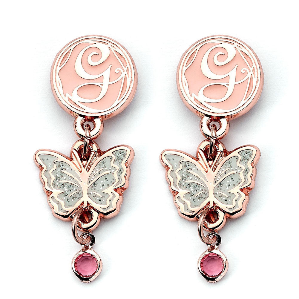 Rose Gold plated stud earrings with highly detailed design