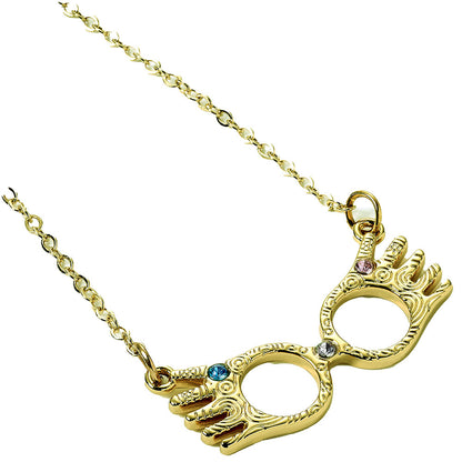 Luna Lovegood Spectrospecs charm on a gold plated necklace