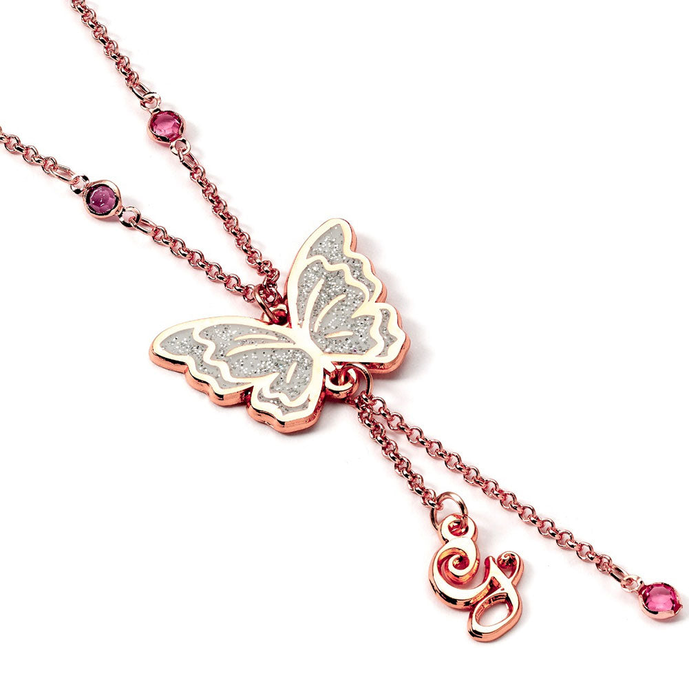 Butterfly pendant with a Glinda initial charm