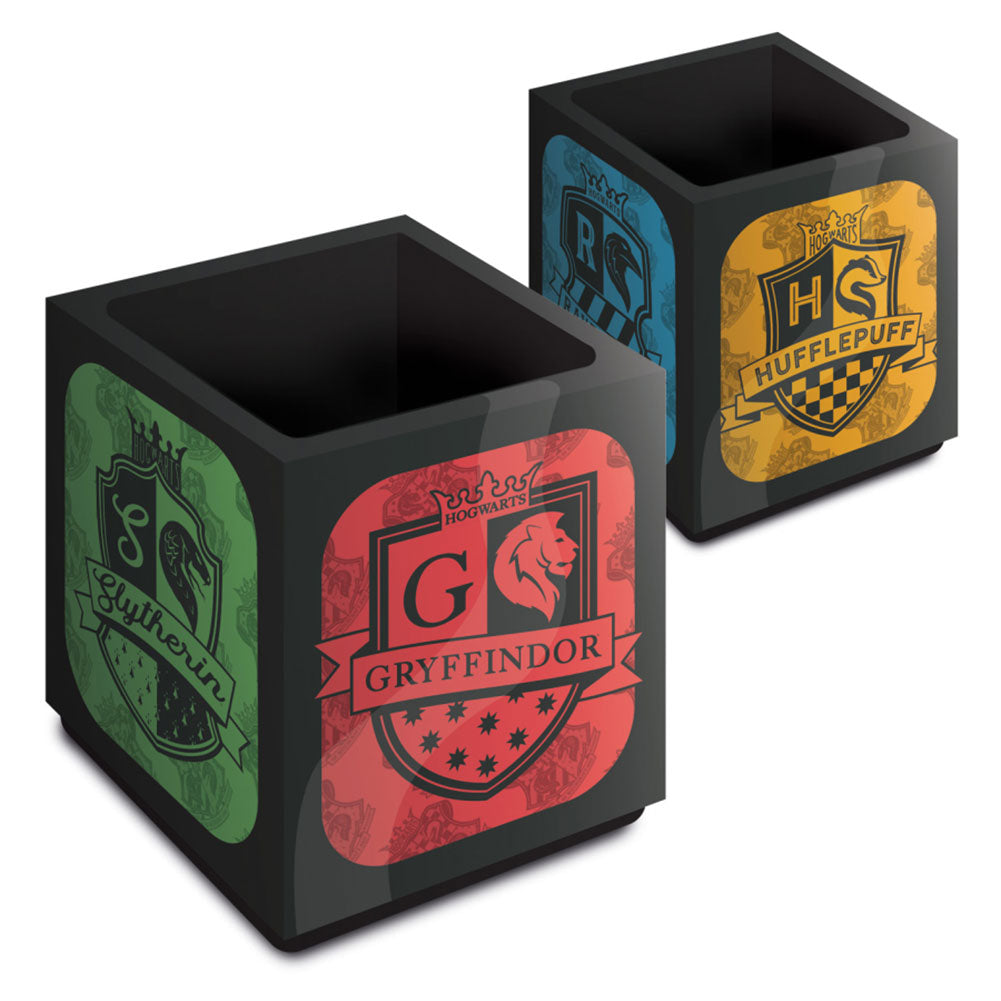 Sturdy, cube shaped matt black Pen Pot