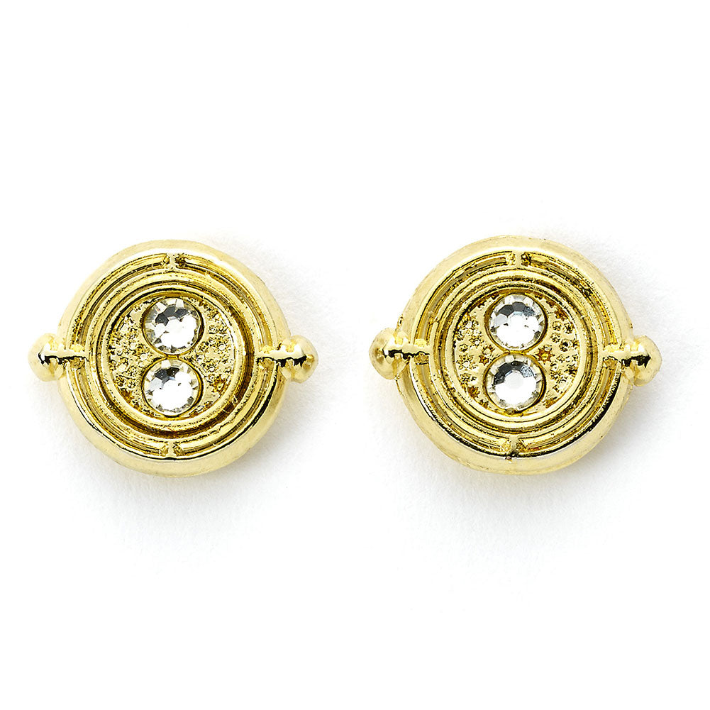 Gold plated stud earrings with highly detailed design