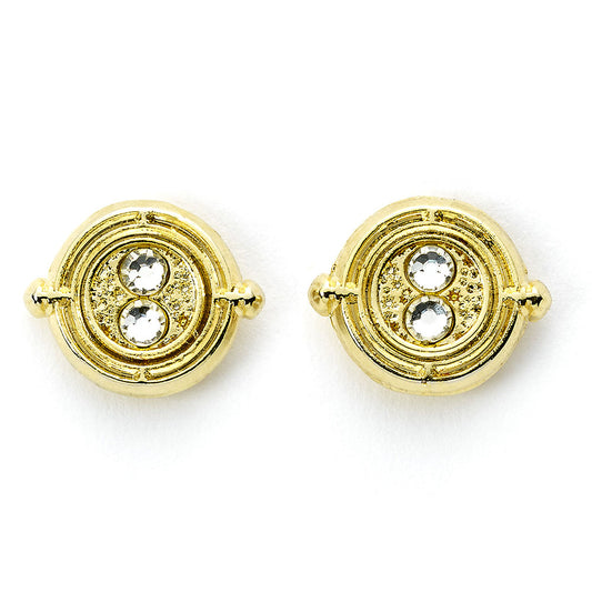 Gold plated stud earrings with highly detailed design