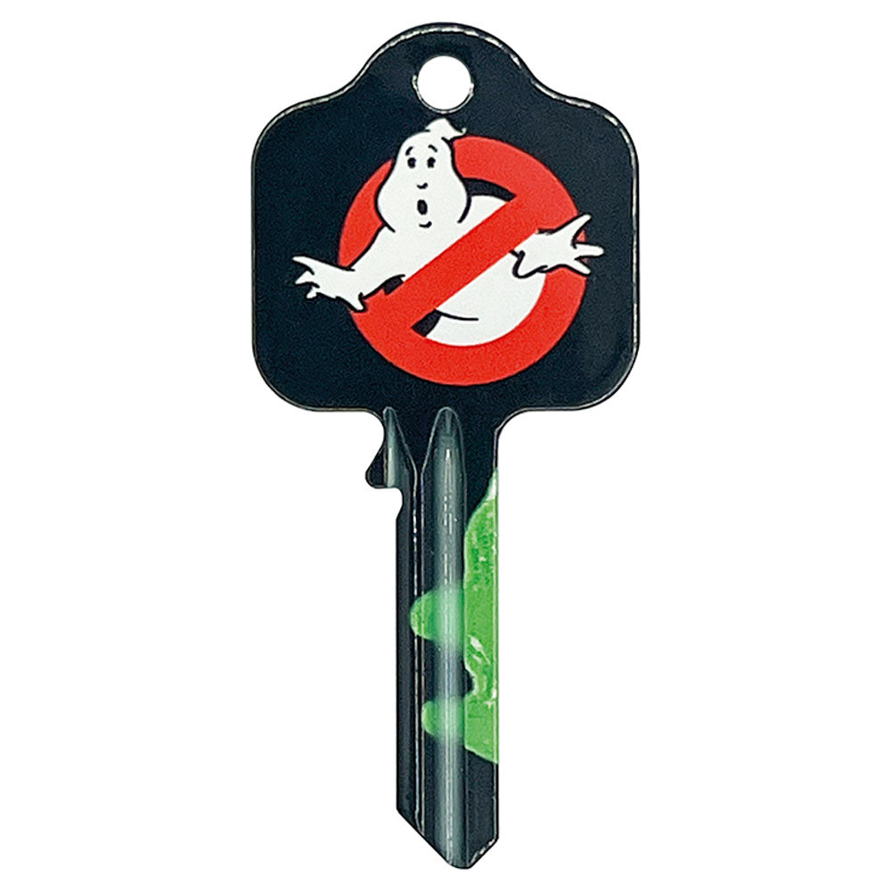 Ready to cut blank door key featuring the Ghostbusters logo