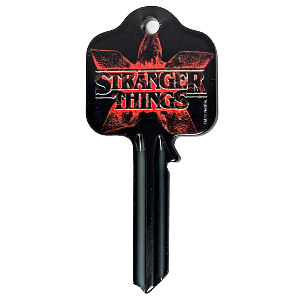 Ready to cut blank door key featuring the Stranger Things logo