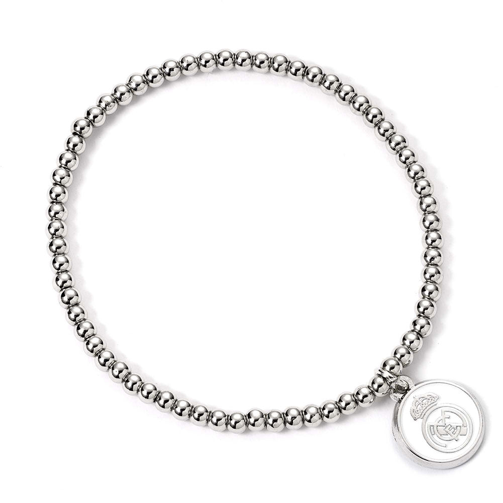 Hypo-allergenic elasticated silver finish ball bead bracelet