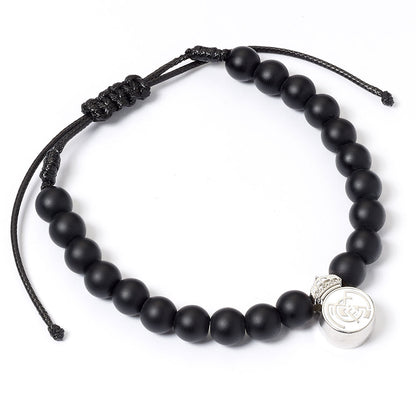 Matte black ball bead bracelet