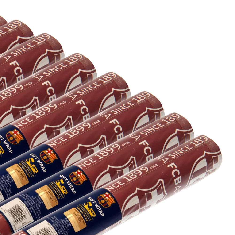 24 x Vibrant, colourful rolls of claret wrap featuring multiple FCB crests in white